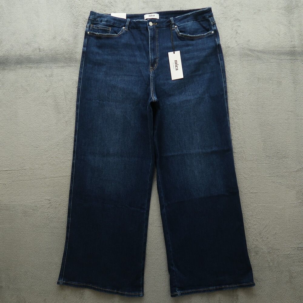 mica Los Angeles Jeans Women's 22W Super High Skater 34" Inseam Distressed NWT
